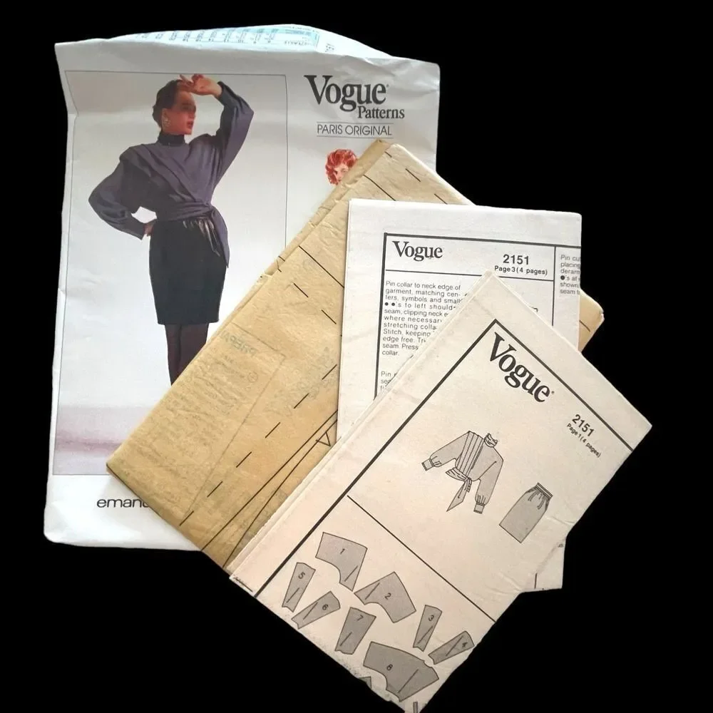 UNCUT Vogue Designer Paris Original Pattern Emanuel Ungaro 2151 Size 14 VINTAGE